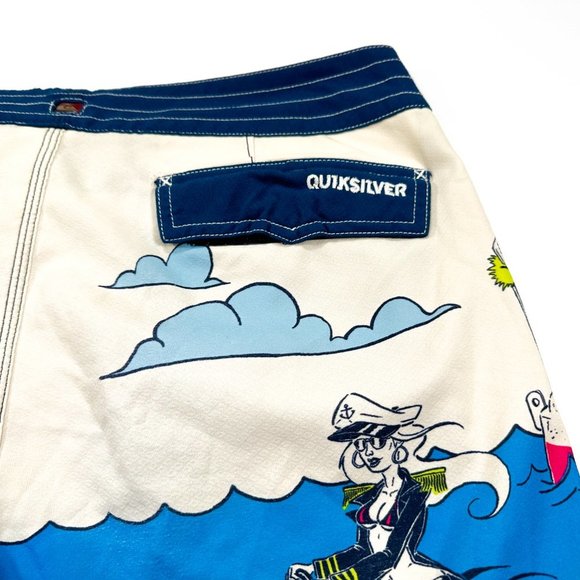 Quiksilver Lake Haveabrew Board Shorts 32 Boats Jetski Shrimp Sexy Girls Yacht - Picture 10 of 11